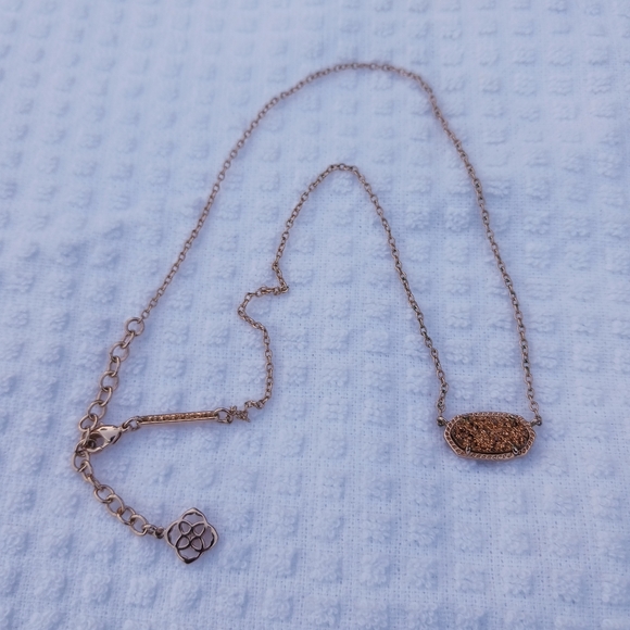 Kendra Scott Rose Gold Elisa Rose Gold Drusy Necklace - Picture 3 of 14